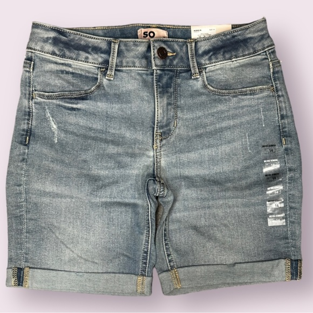 *NWT* Girls SO Midrise Cuffed Bermuda Shorts Size 14‎